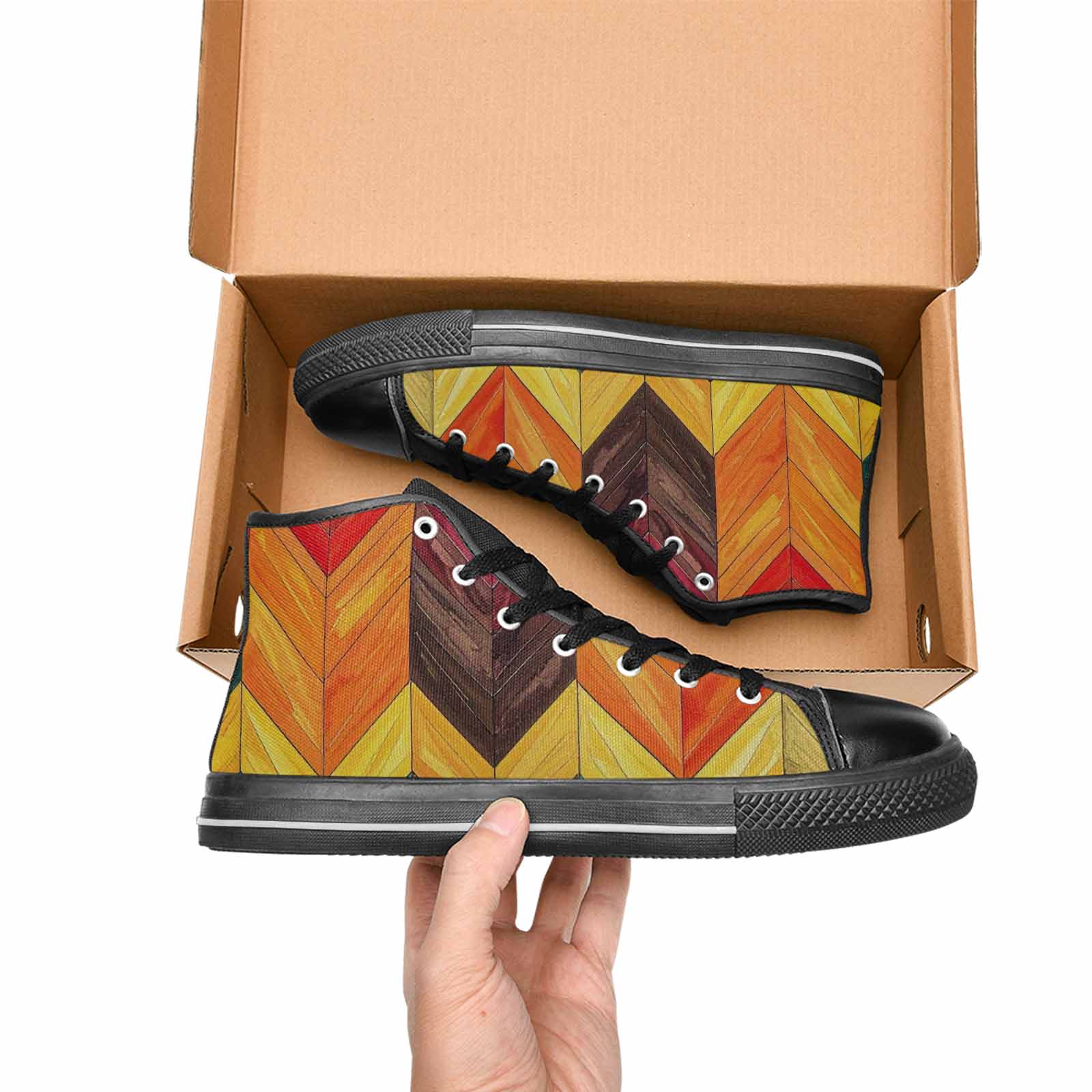 MEN'S Progress Pride Flag High Top Canvas Surreal Custom Shoes