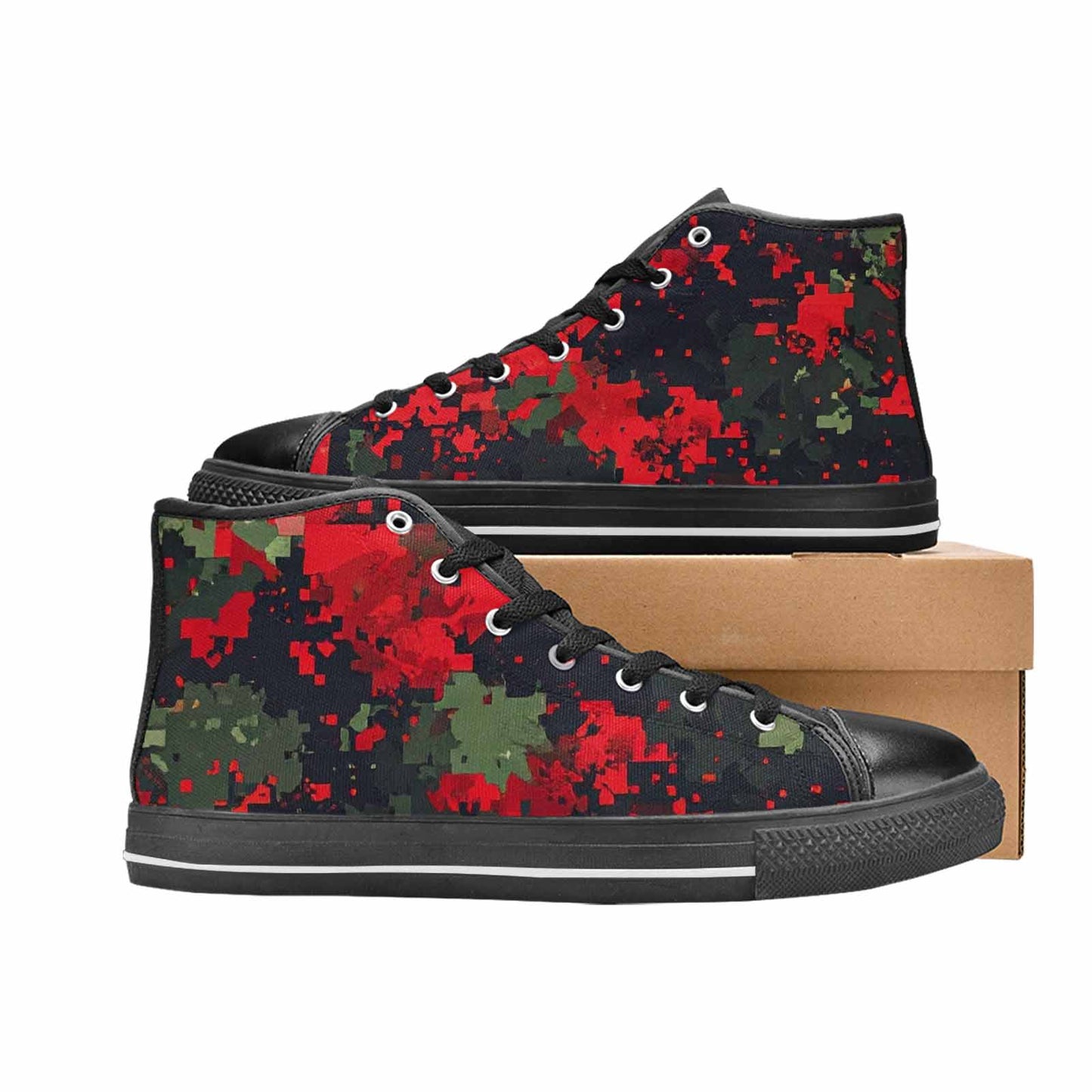 MEN'S Military Camouflage Blotch High Top Canvas Grunge Sneakers