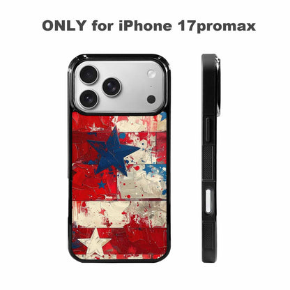 iPhone 17 Pro Max Case — Patriotic Stars And Stripes Galaxy Space, Custom Printed Phone Case