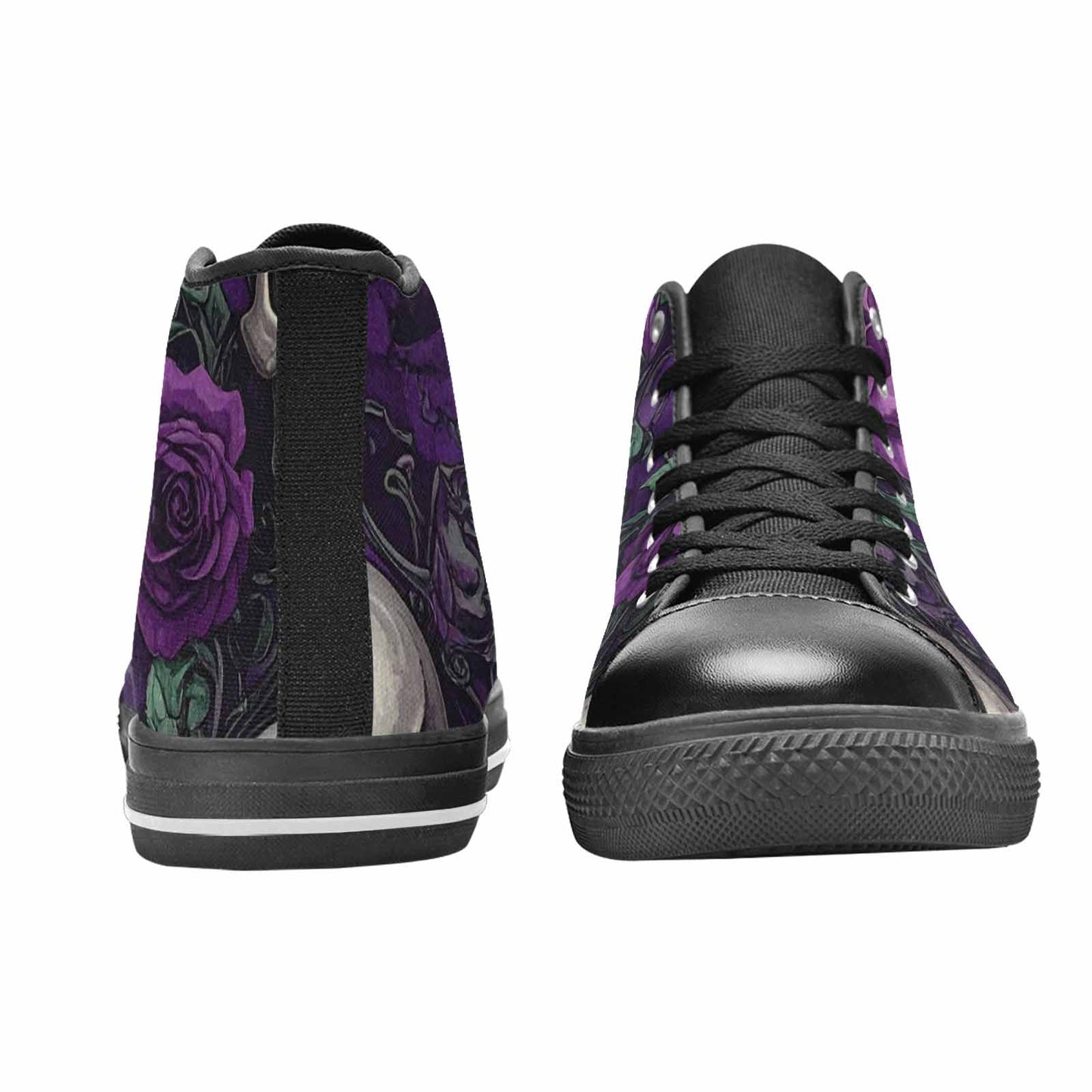WOMEN'S Skulls Roses Gothic Filigree High Top Canvas Cottagecore Custom Shoes