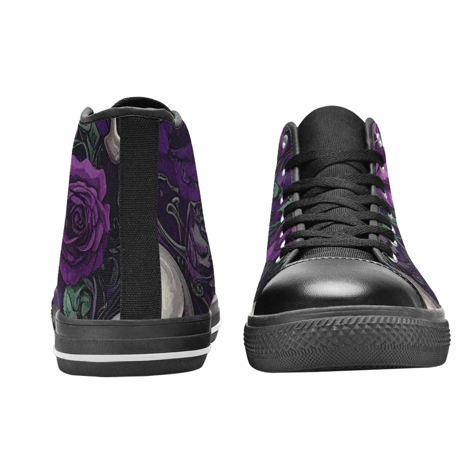 WOMEN'S Skulls Roses Gothic Filigree High Top Canvas Cottagecore Custom Shoes