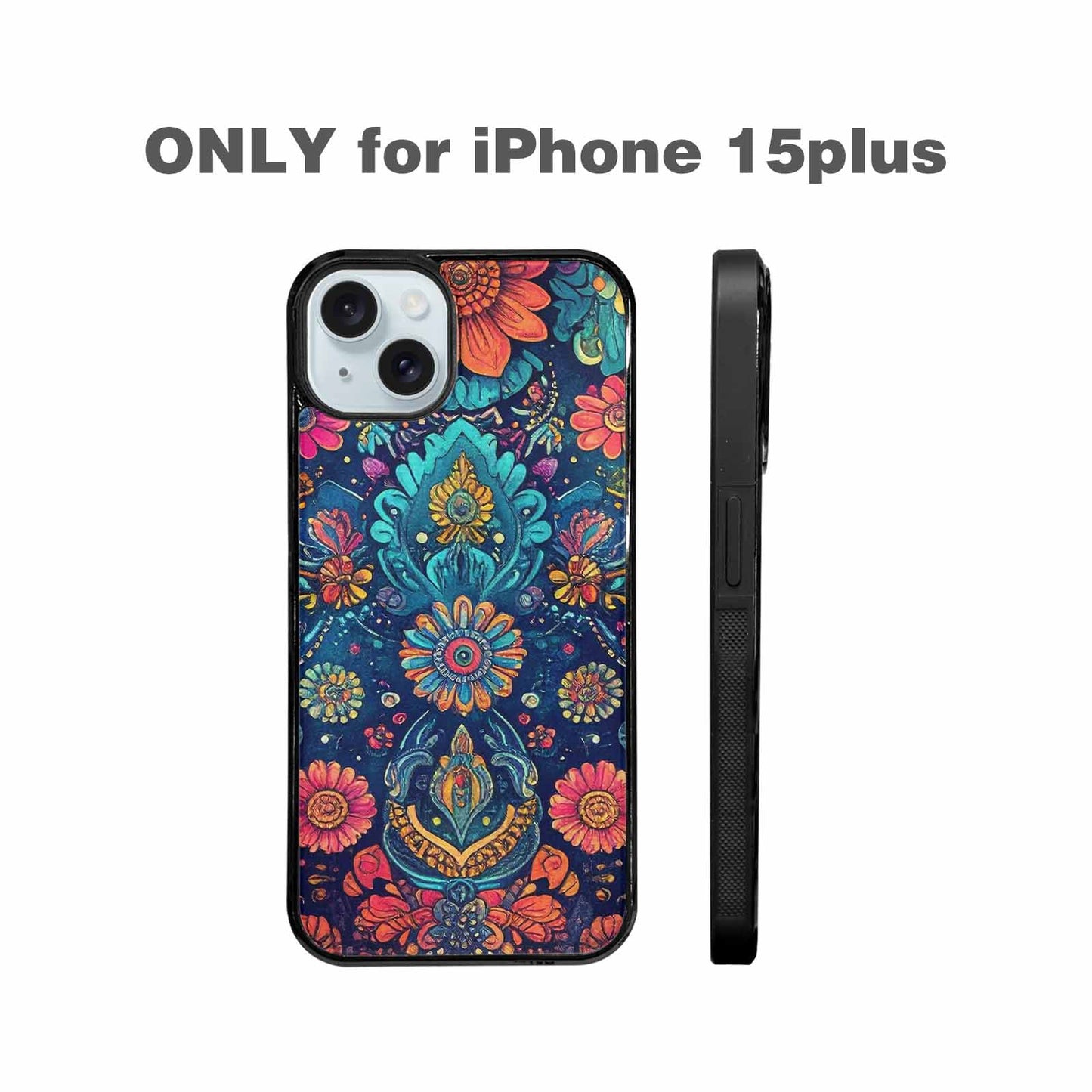 iPhone 15 Plus Case — Paisley Mandala, Custom Phone Case