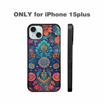 iPhone 15 Plus Case — Paisley Mandala, Custom Phone Case