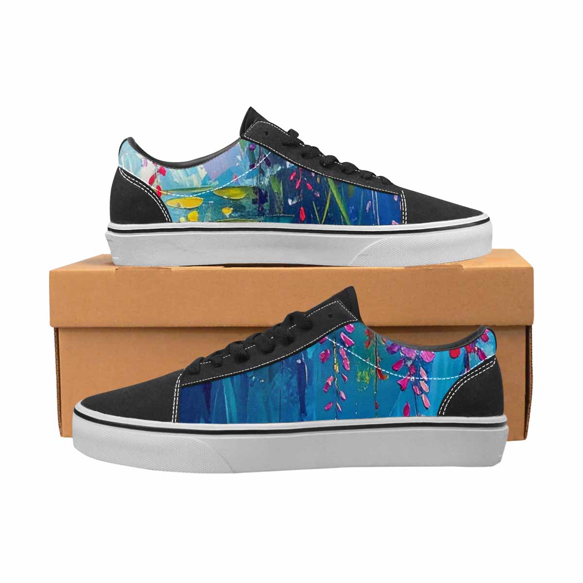 WOMEN'S Full Color Vibrant Monet Lace-Up Canvas Y2K Shoes
