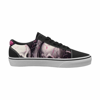 WOMEN'S Skull Roses Lace-Up Canvas Wallpaper Art Sneakers