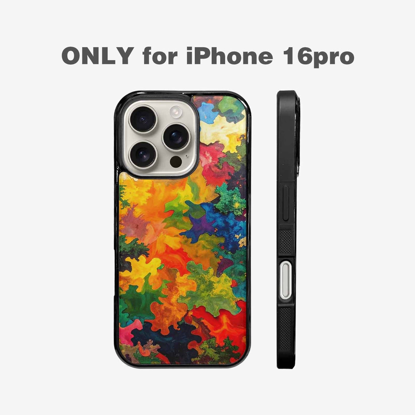 iPhone 16 Pro Case — Camo Patches Full Color Vibrant Camo, Custom Phone Case