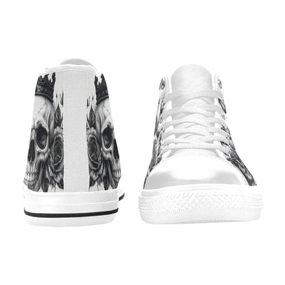 Dark Tattoo Skull Men's Gothic Art High Top Canvas Shoes | Freaky Shoes®