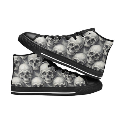 WOMEN'S Hyper Realistic Skull High Top Canvas Vivid Sneakers