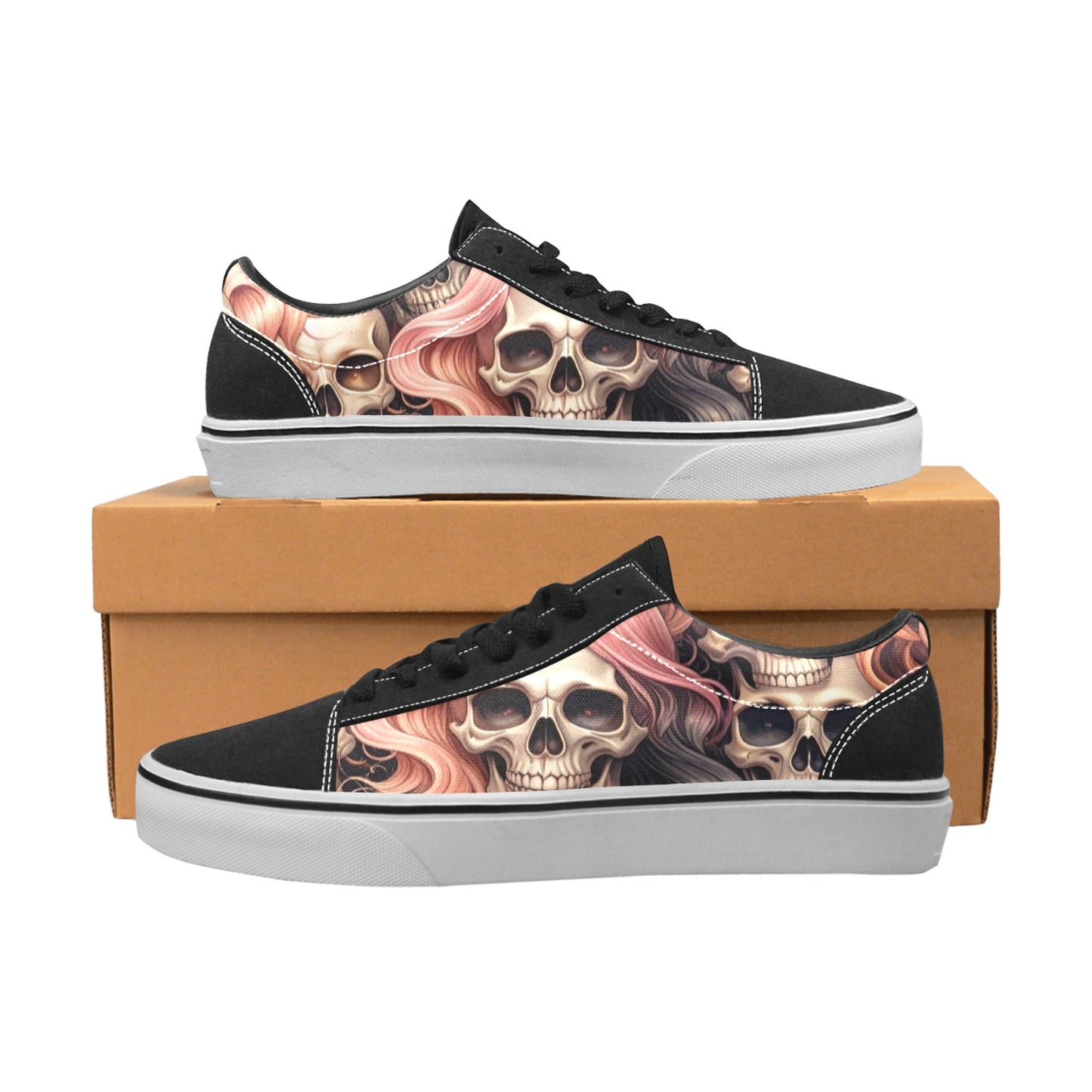MEN'S Dark Feminine Flowing Hair Low Top Skateboarding Y2K Custom Sneakers