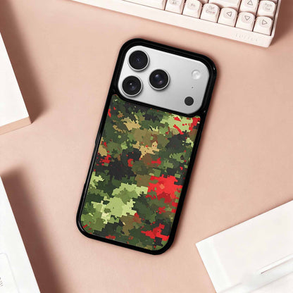 iPhone 17 Pro Case — Small Military Camouflage Blotch Pattern Camo, Custom Designed Case Cover