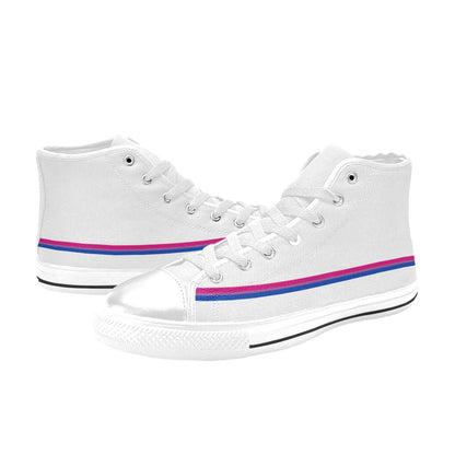 WOMEN'S Bi Flag 2 Pride LGBT High Top Canvas Custom Shoes
