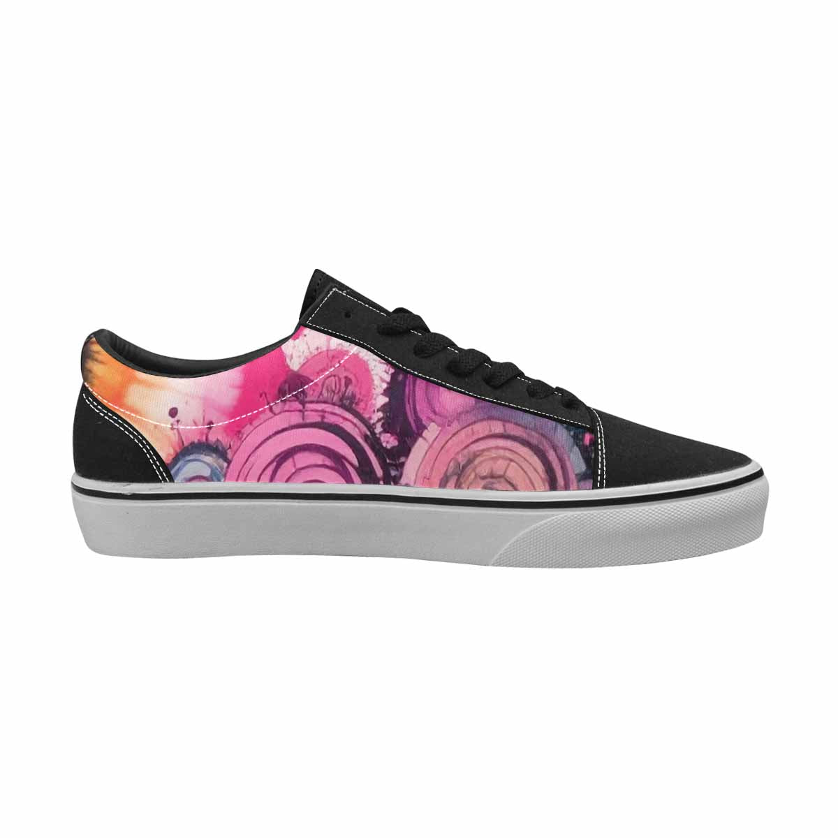 WOMEN'S Tie Lace-Up Canvas Melting Art Custom Sneakers
