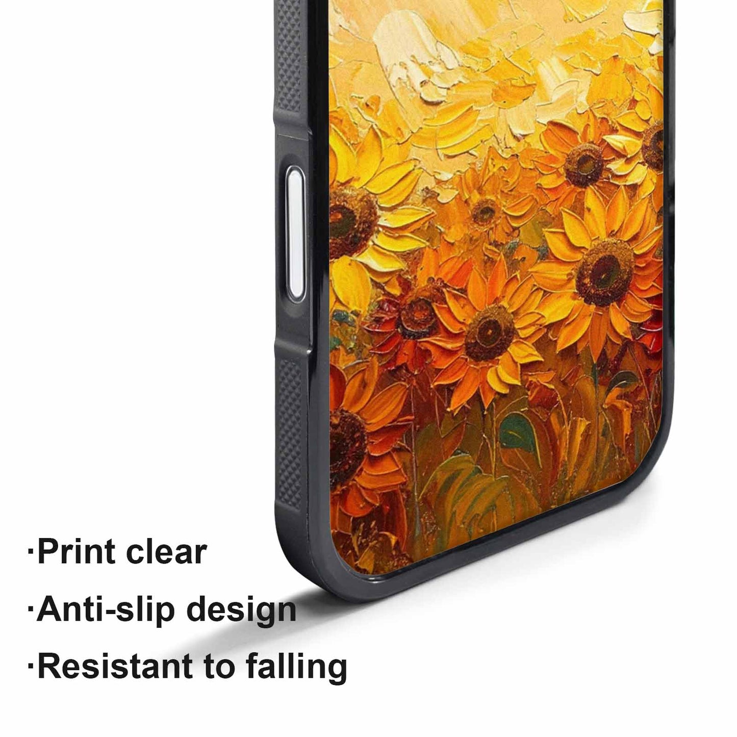 iPhone 17 Air Case — Impressionist Sunflower Brushstroke Pattern Hundreds Floral, Custom Art Phone Cover