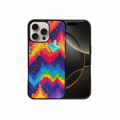 iPhone 16 Pro Max Case — Pixel Art 8 Bit Burst Pattern, Custom Art Phone Cover