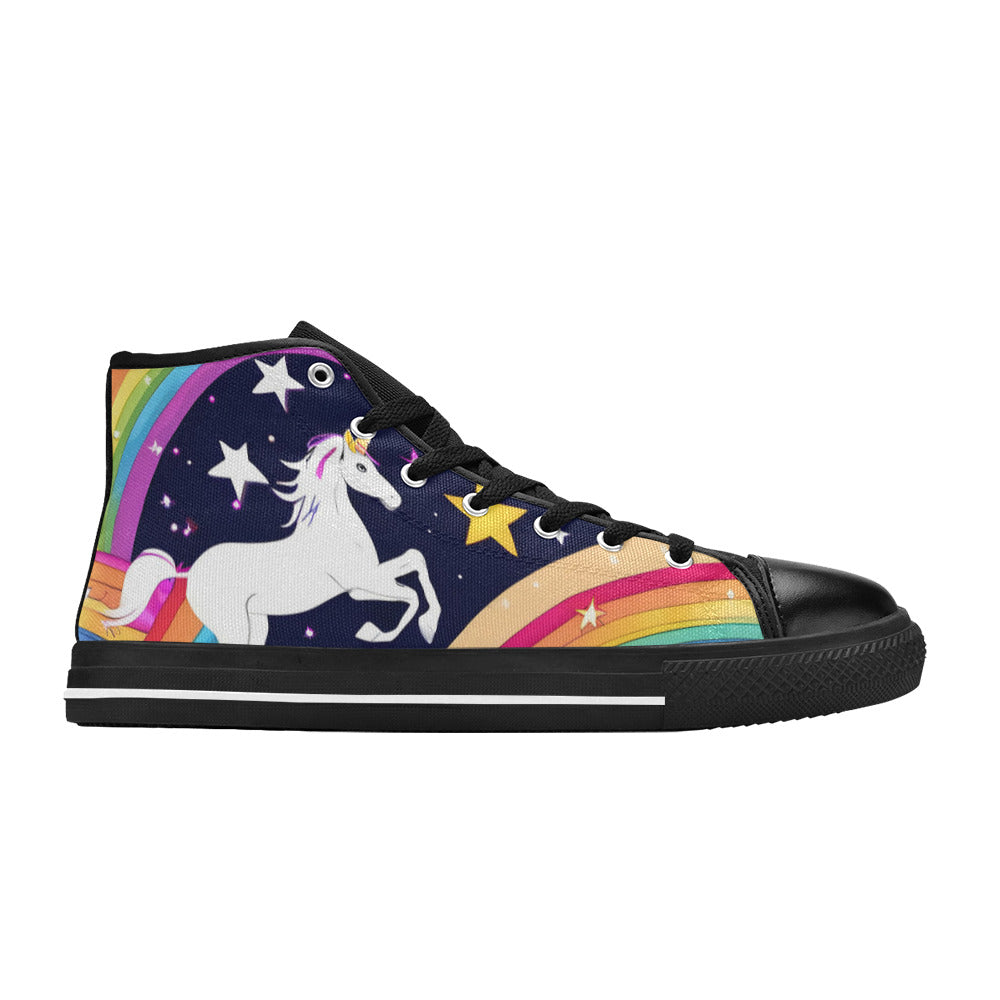 MEN'S Uncorns Everywhere Men’S High Top Canvas Vivid Sneakers