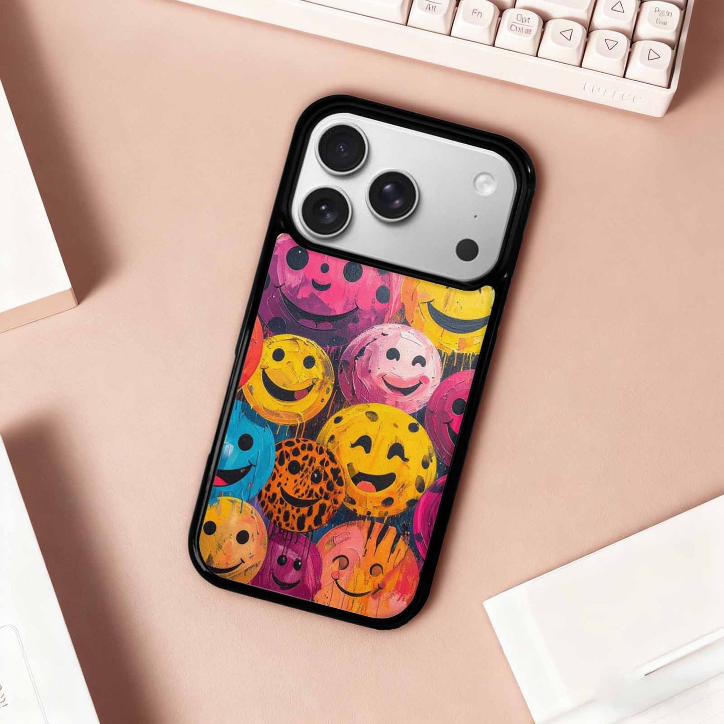 iPhone 17 Pro Case — Smiley Faces Animal Printsmile Animal Print, Custom Art Phone Cover