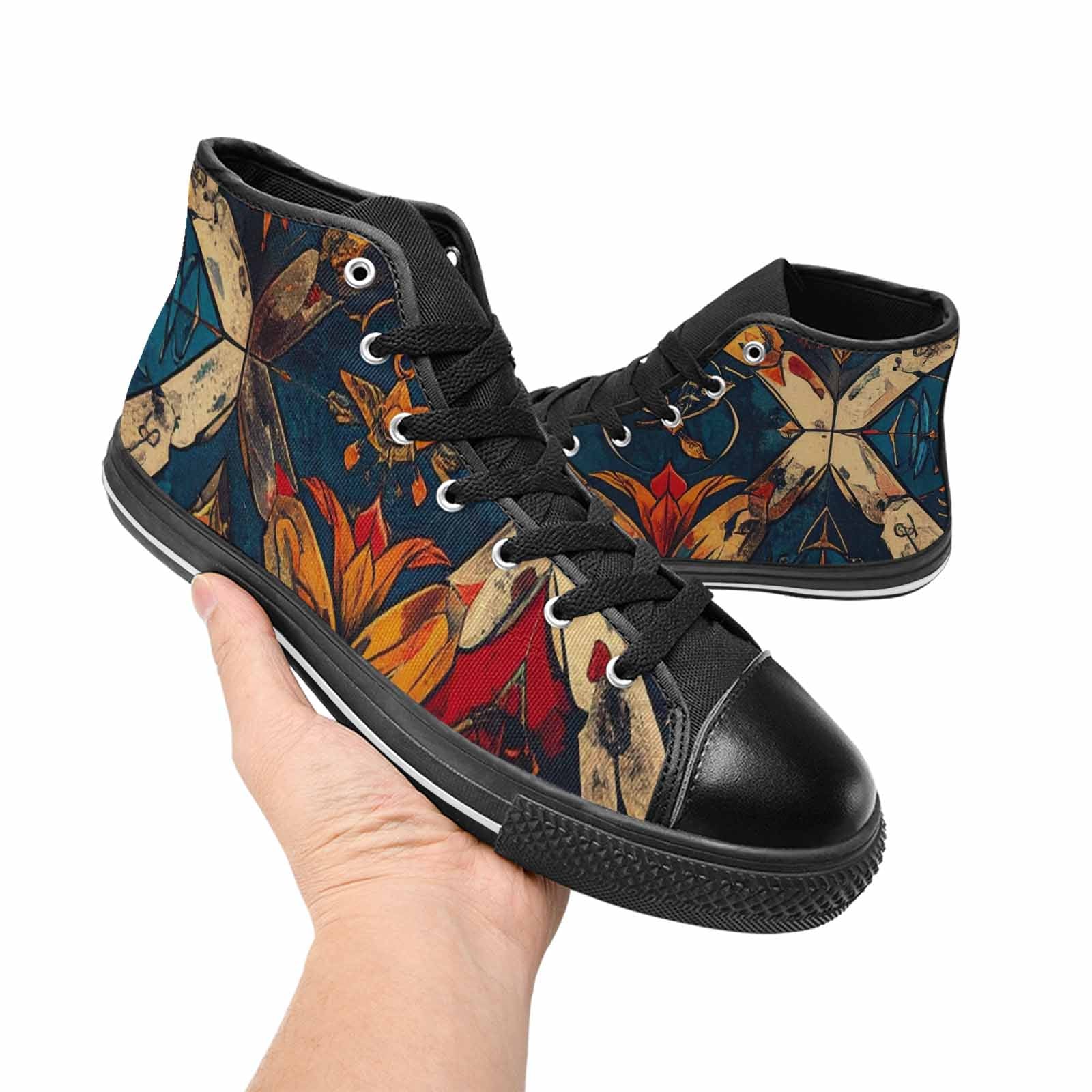 WOMEN'S Old School Tattoo High Top Canvas Surreal Custom Shoes
