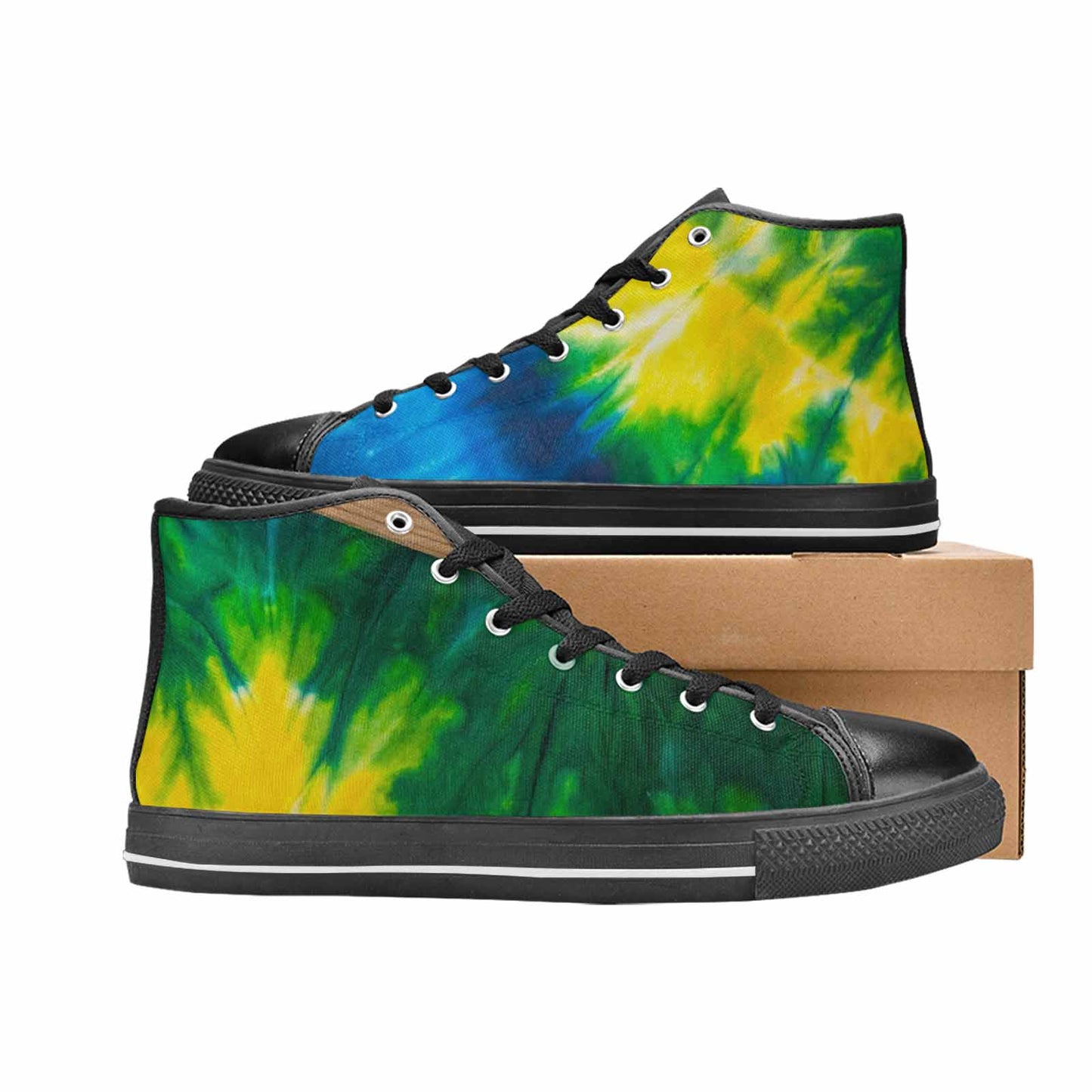 MEN'S Tie Dye Classic High Top Canvas Vibrant Chaos Shoes
