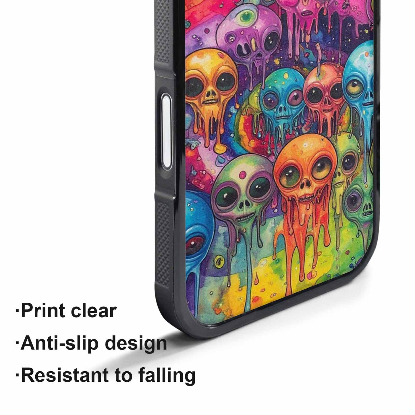 iPhone 17 Pro Max Case — Melting Aliens Pattern Alien Scifi, Original Design Phone Case