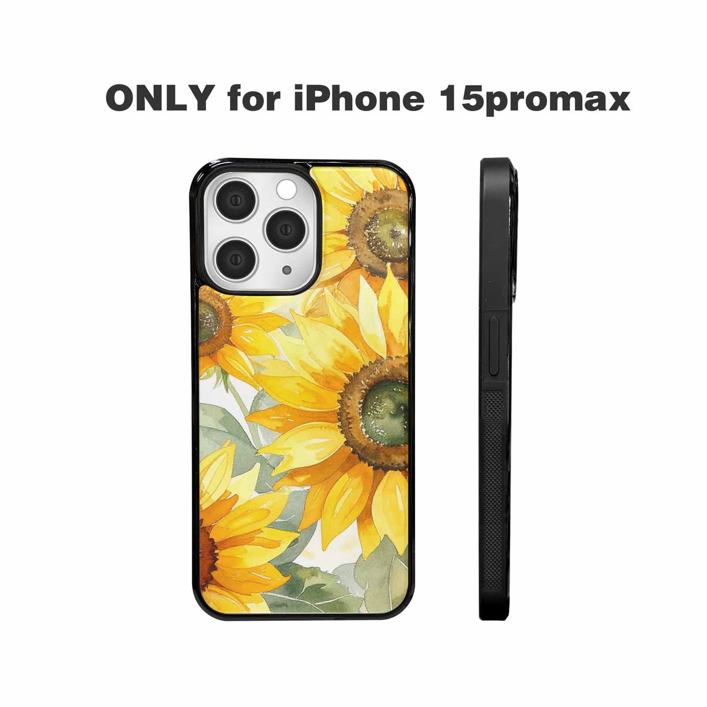 iPhone 15 Pro Max Case — Sunflowers Watercolor, Customized Protective Case