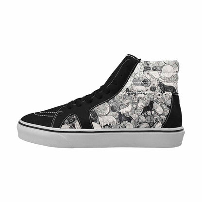 WOMEN'S Wolves Everywhere Collage High Top Canvas Dark Academia Shoes