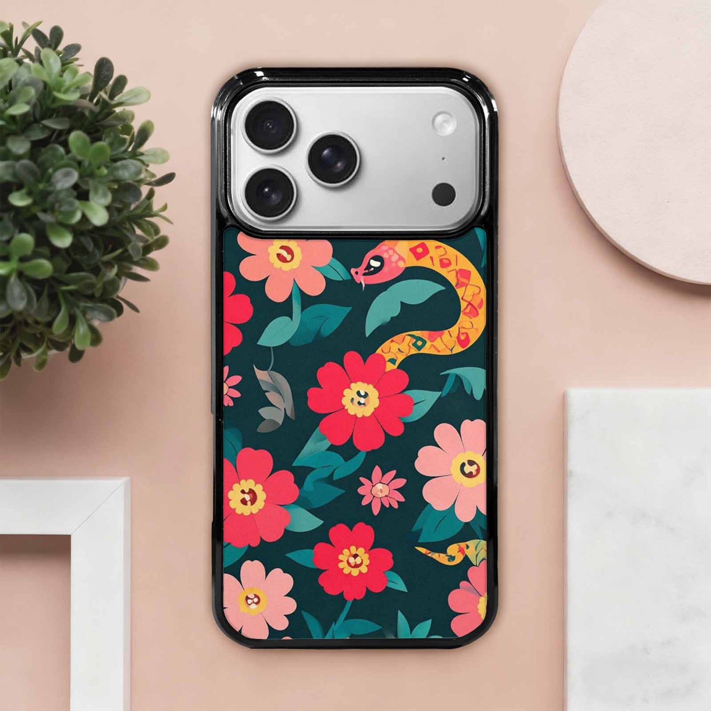 iPhone 17 Pro Max Case — Snakes Print Floral Seamless Floral, Unique Phone Case Design