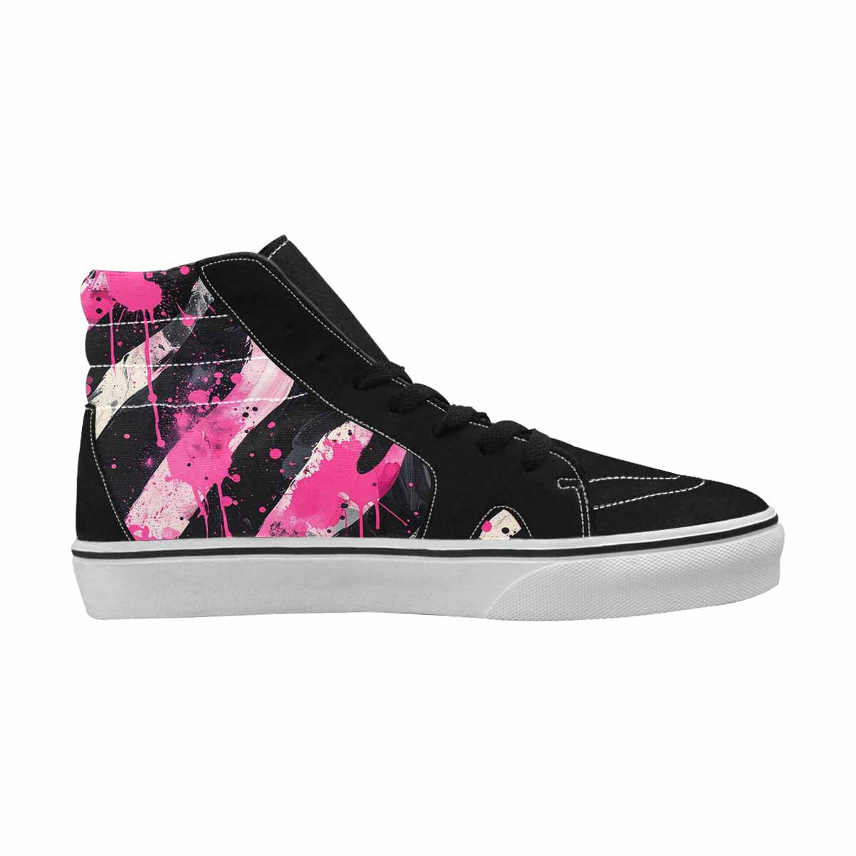 MEN'S Zebra Stripe Burst High Top Canvas Cottagecore Sneakers