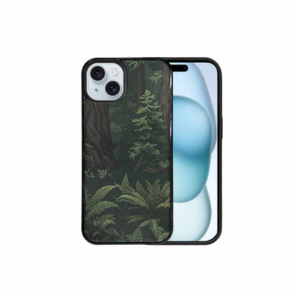 iPhone 15 Plus Case — Seamless Pattern Ancient Redwood Forest Giant, Custom Designed Case Cover