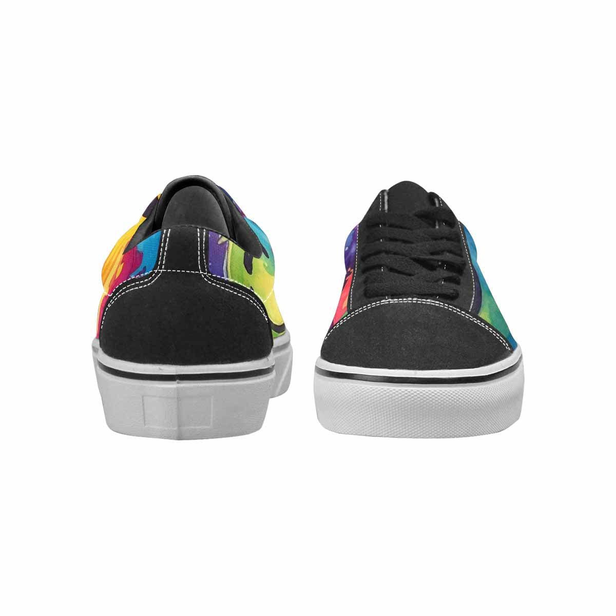 WOMEN'S Smiley Facessmiley Faces  Lace-Up Canvas Kaleidoscope Sneakers