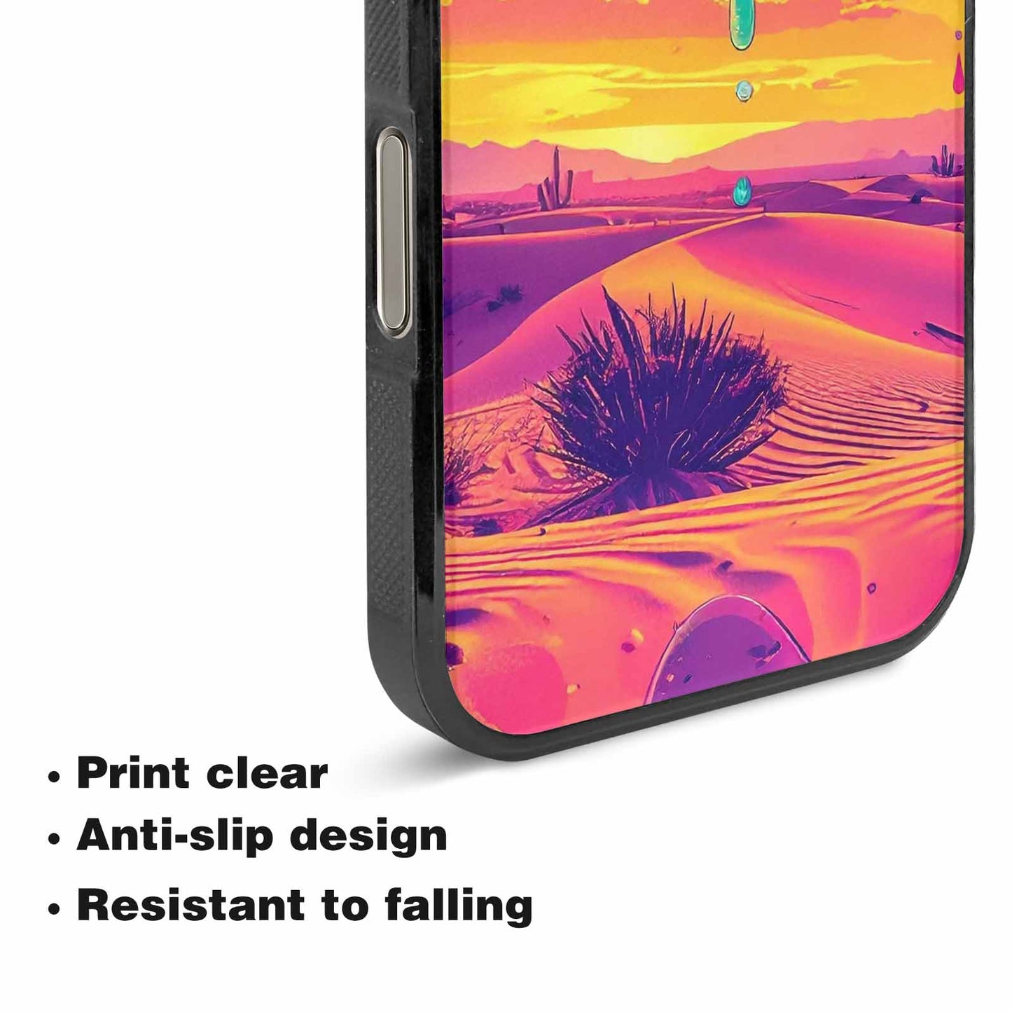 iPhone 16 Pro Max Case — Surrealist Dreamscape Pattern Melting Clocks Desert, Customized Protective Case
