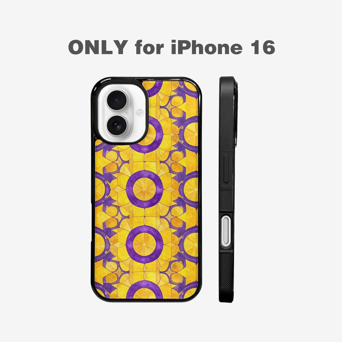 iPhone 16 Case — Intersex Flag Color Theme Small Rainbow, Custom Designed Case Cover