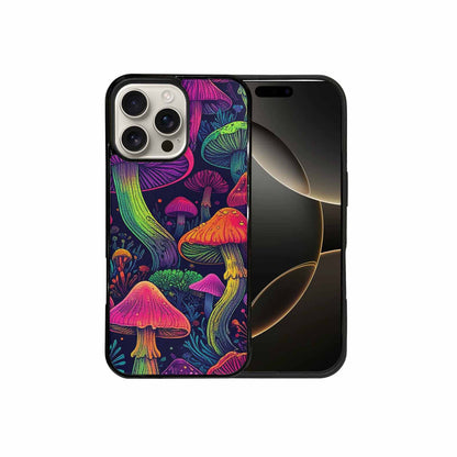 iPhone 16 Pro Max Case — Mushroom Psychedelic Art Seamless Pattern Vibrant, Customized Protective Case