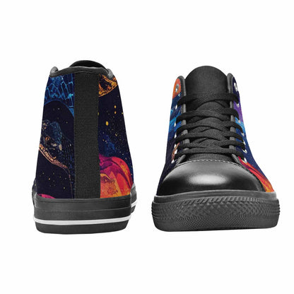 WOMEN'S Galaxy Snake Print High Top Canvas Dreamcore Shoes
