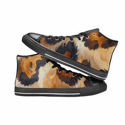 MEN'S Leopard Soft Airbrush Gradient High Top Canvas Dark Academia Shoes