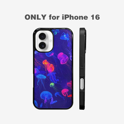 iPhone 16 Case — Jellyfish Glow Jellyfish Glow Pattern Hundreds, Custom Art Phone Cover