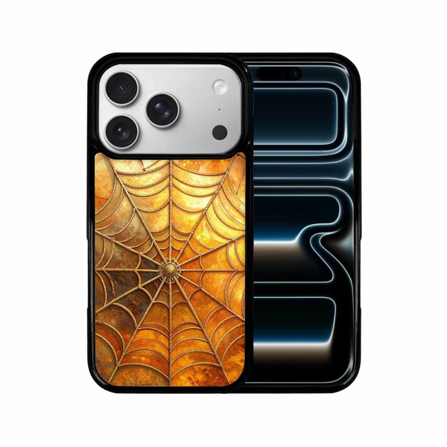iPhone 17 Pro Case — Foil Thanksgiving Spider Web Original Art, Original Design Phone Case