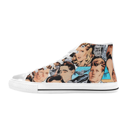 WOMEN'S Cc Retro Faces 3 High Top Canvas Grunge Sneakers