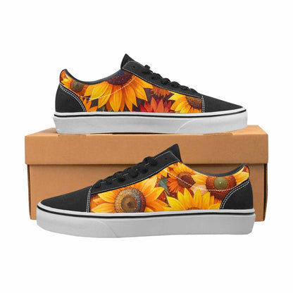 WOMEN'S Sunflower Burst Lace-Up Canvas Melting Art Custom Sneakers