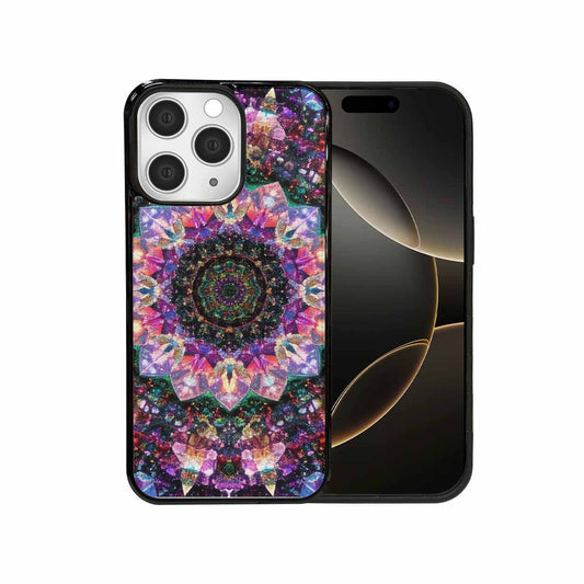 iPhone 15 Pro Max Case — Crystal Mandala Art Seamless Pattern Vibrant, Custom Designed Case Cover
