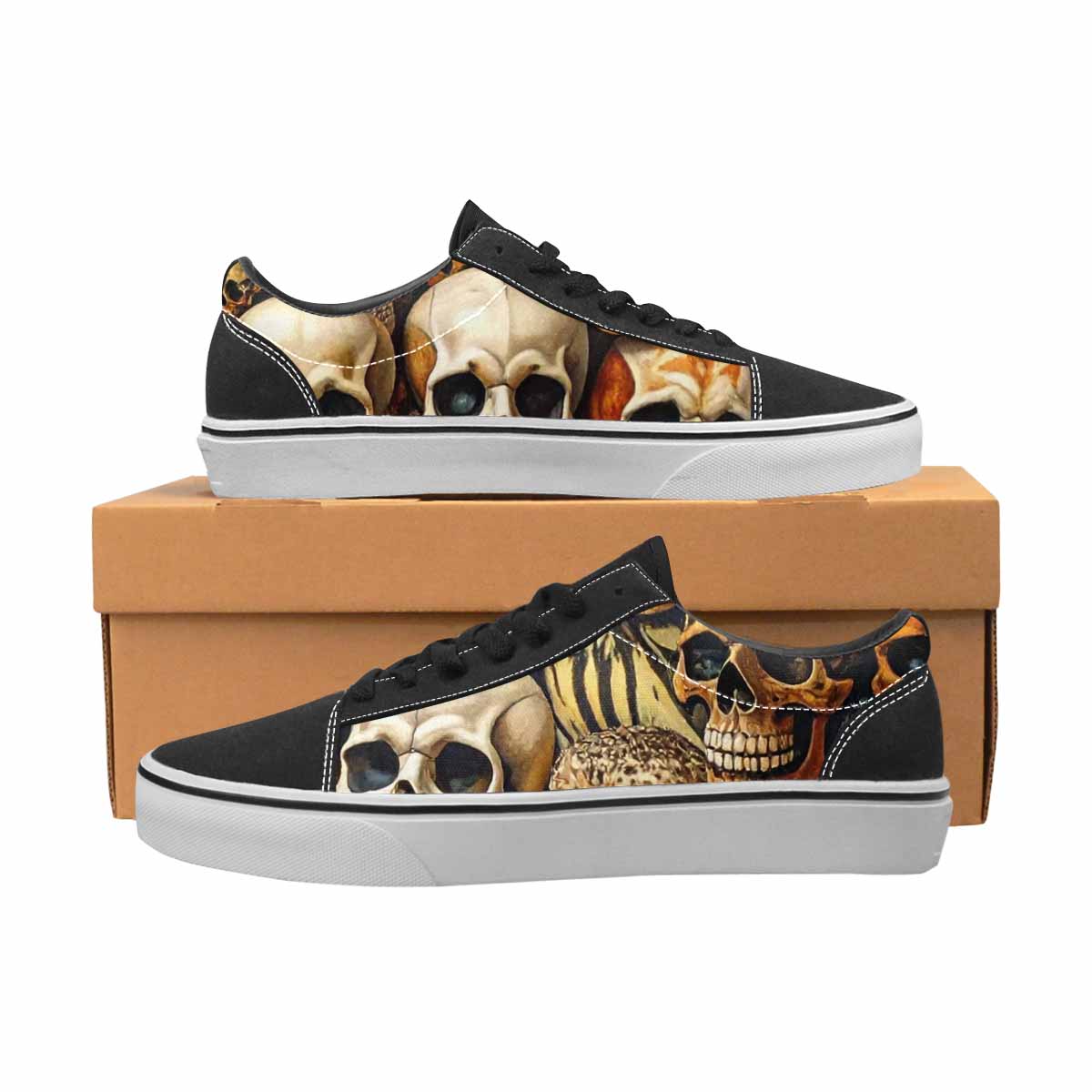 WOMEN'S Skulls Lace-Up Canvas Dreamlike Custom Shoes