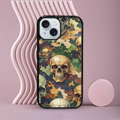 iPhone 15 Case — Skulls Camoskulls Pattern Hu A0j, Custom Made Phone Cover