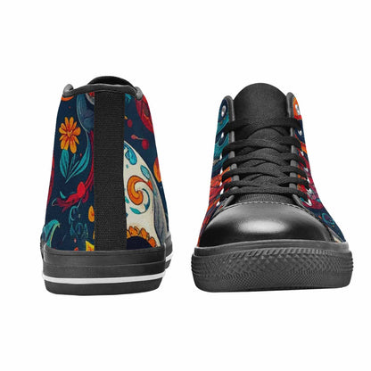 MEN'S Snake Skulls Print Alt High Top Canvas Surreal Custom Shoes