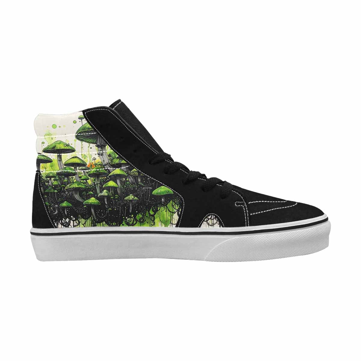 MEN'S Rainbow Drip Mushrooms High Top Canvas Cottagecore Custom Sneakers