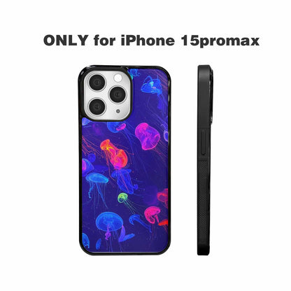 iPhone 15 Pro Max Case — Jellyfish Glow Jellyfish Glow Pattern Hundreds, Custom Made Phone Cover