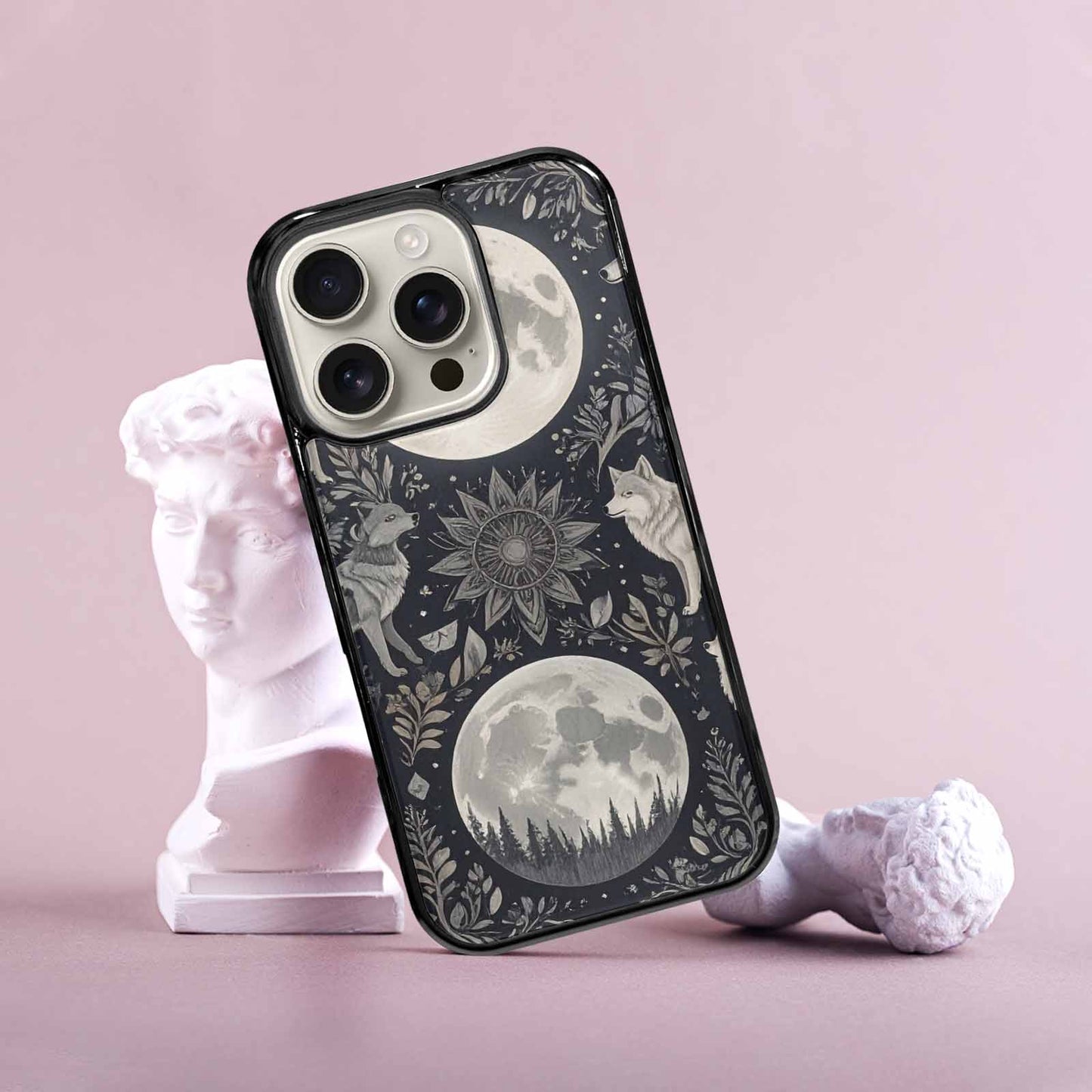 iPhone 16 Pro Case — Wolves Everywhere Collage Overlap Small Wolf, Custom Made Phone Cover