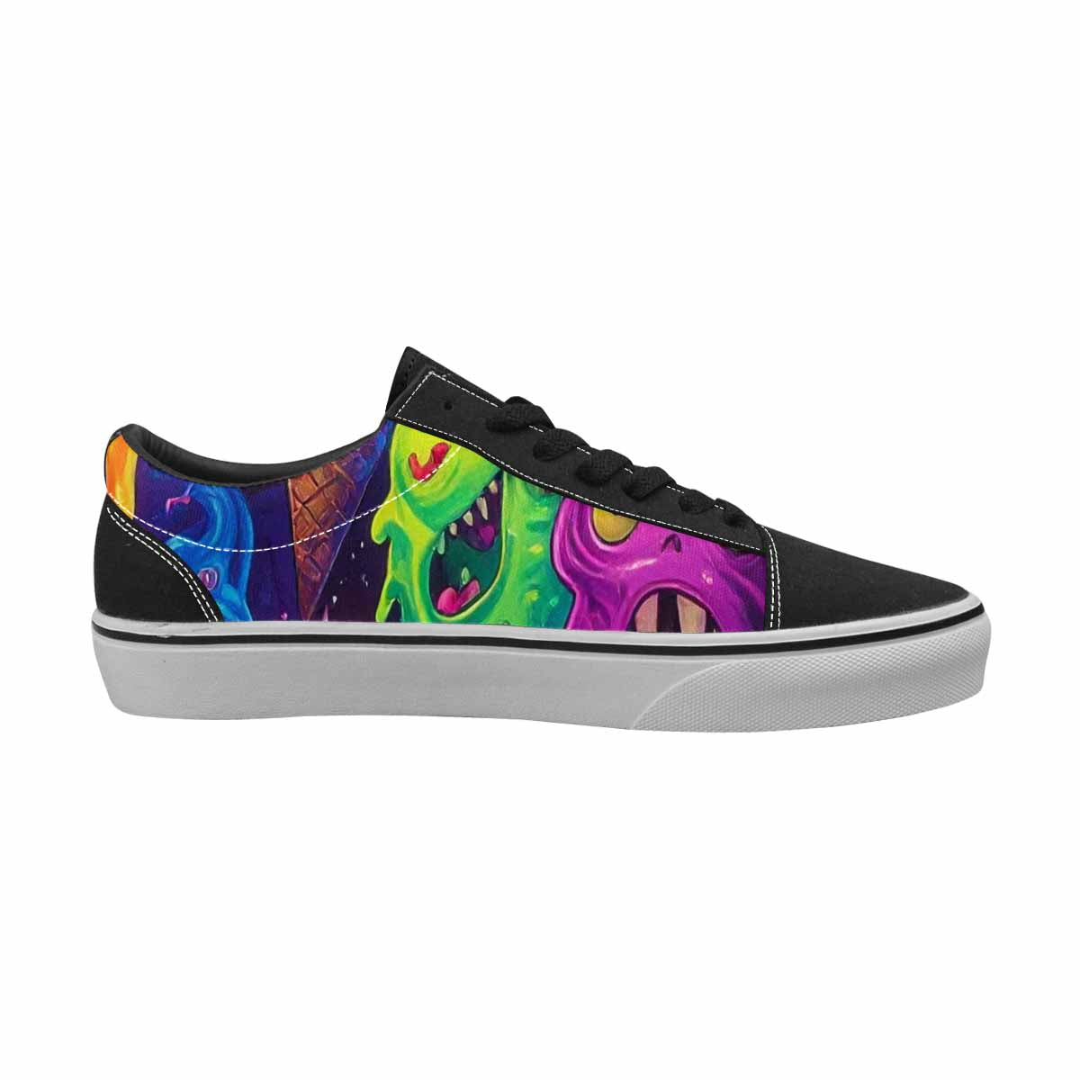 WOMEN'S Ice Cream Monsters  Lace-Up Canvas Cottagecore Custom Sneakers