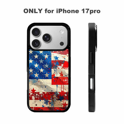 iPhone 17 Pro Case — Patriotic Stars And Stripes American Galaxy, Customized Protective Case