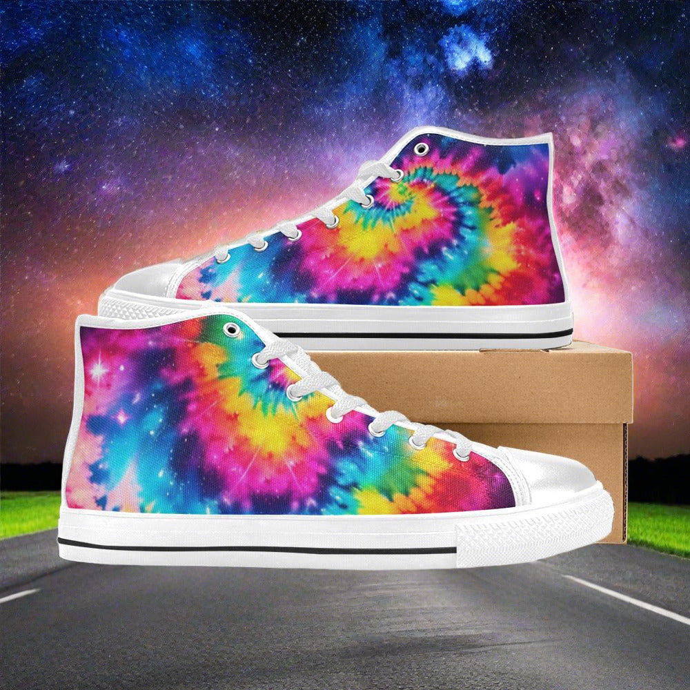 Holographic Blue Gold Custom WOMEN Bold Art - Freaky Shoes | Custom Art Sneakers