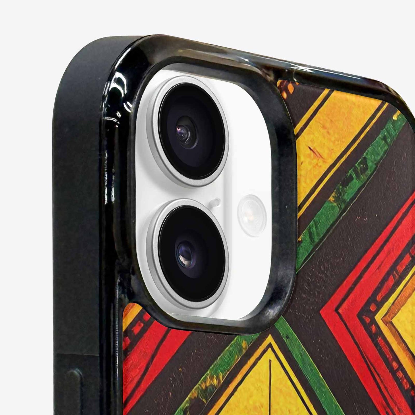iPhone 16 Case — African Kente Cloth Inspired Pattern Geometric, Custom Designed Case Cover