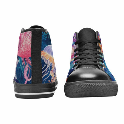 MEN'S Fish Scale Coral High Top Canvas Surreal Sneakers
